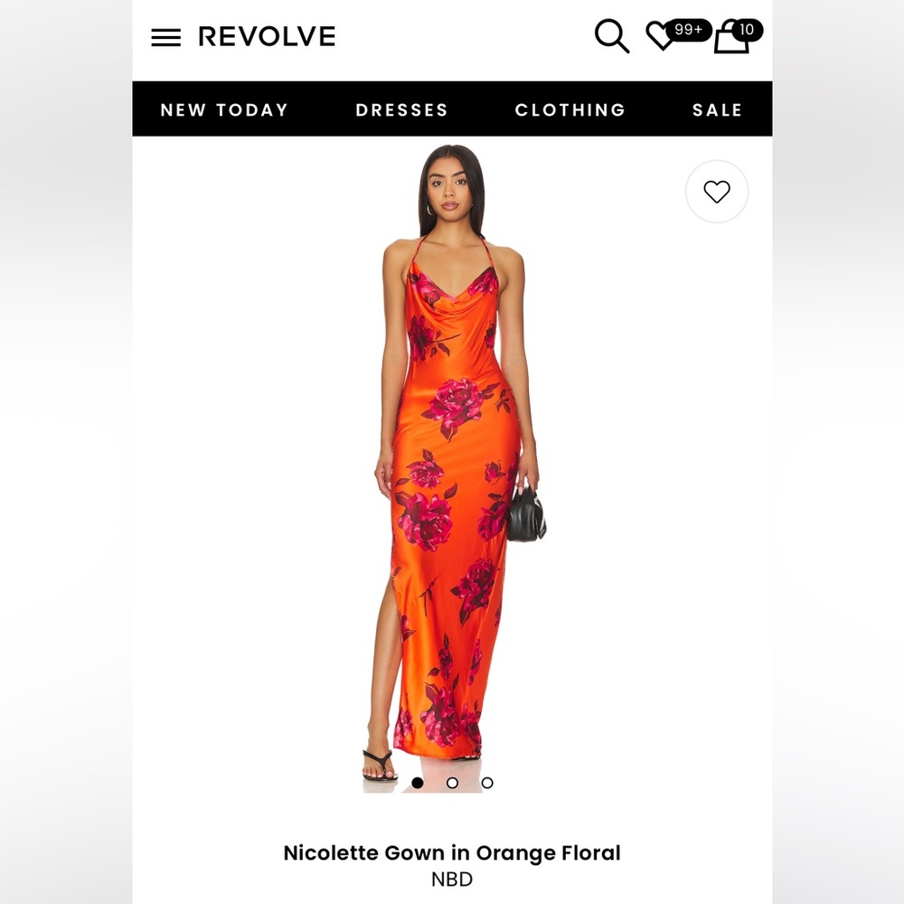 NBD Nicolette Gown in Orange Floral